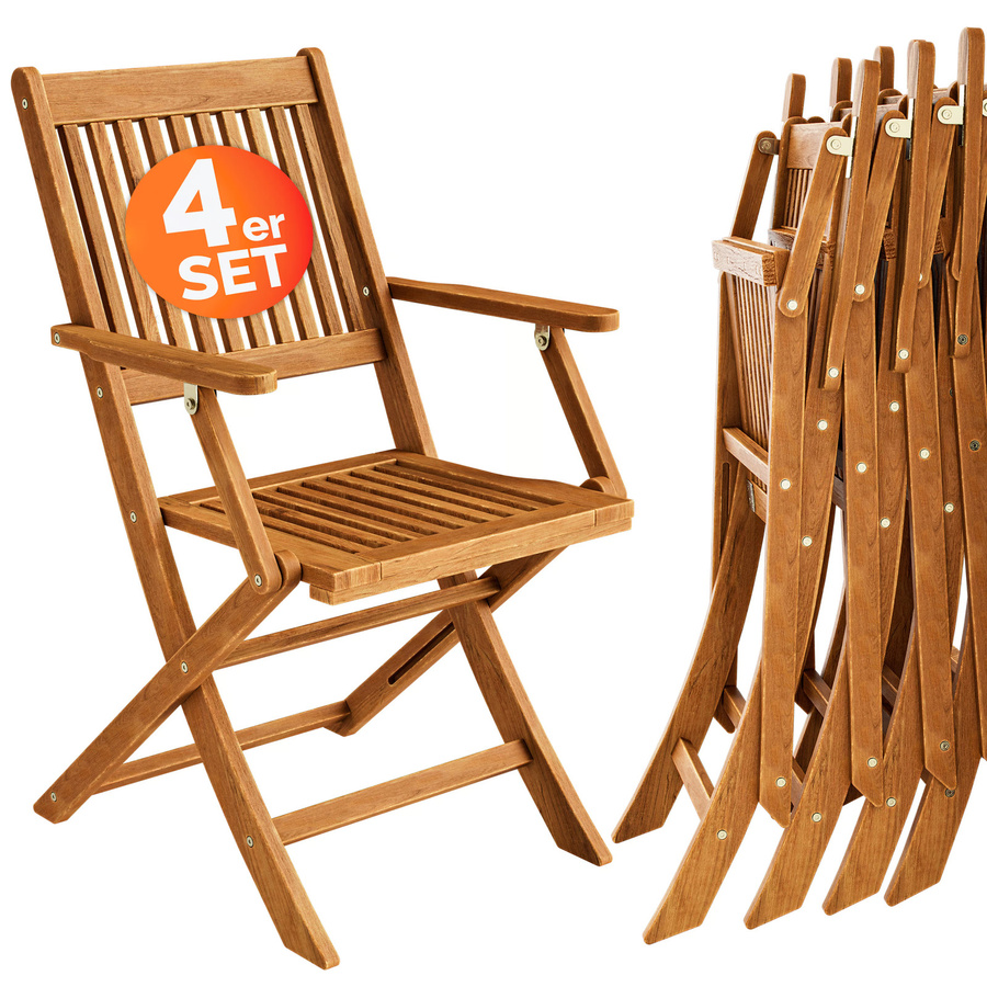 Casaria® Gartenstuhl Sydney 4er-Set aus Akazie, FSC-zertifiziert, braun, geölt, B/T/H: 54 x 56 x 90 cm - Bild 2