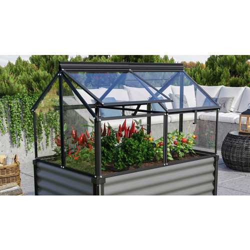 Vitavia Frühbeet Gaia Jumbo aus Aluminium und Einscheiben-Sicherheitsglas (ESG), schwarz, B/T/H: 83,1 x 71,9 x 119,3 cm - Bild 2