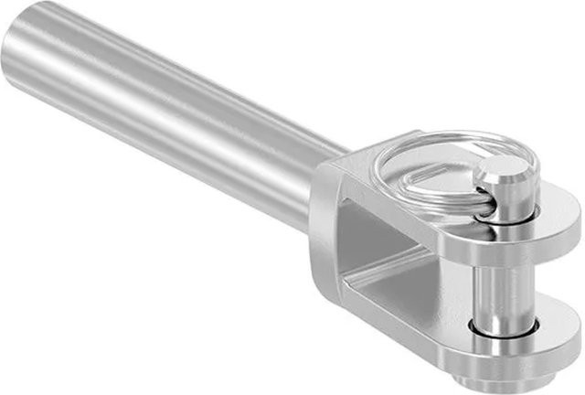 FeNau Gabelterminal aus Edelstahl V4A in Silber mit Innengewinde M5 und Linksgewinde B/T/H: 180 x 180 x 140 mm - Bild 1