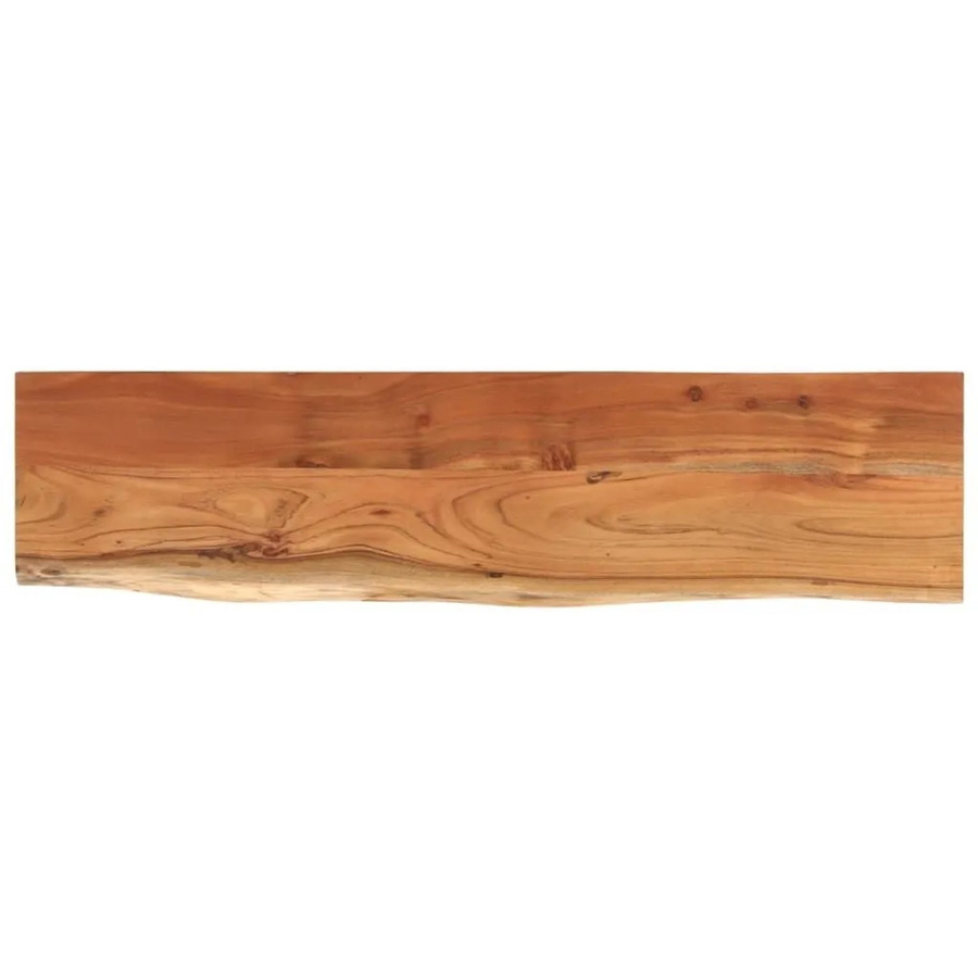 vidaXL Wandregal aus Akazienholz in Braun mit natürlicher Baumkante, B/T/H: 80 x 20 x 3,8 cm - Bild 3