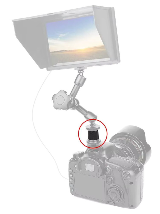 EXSKOF Aluminium Doppelgewinde Adapter 1/4"-20 Innenschraube für Kamerastativ und Rig, Silber oder Schwarz - Bild 3