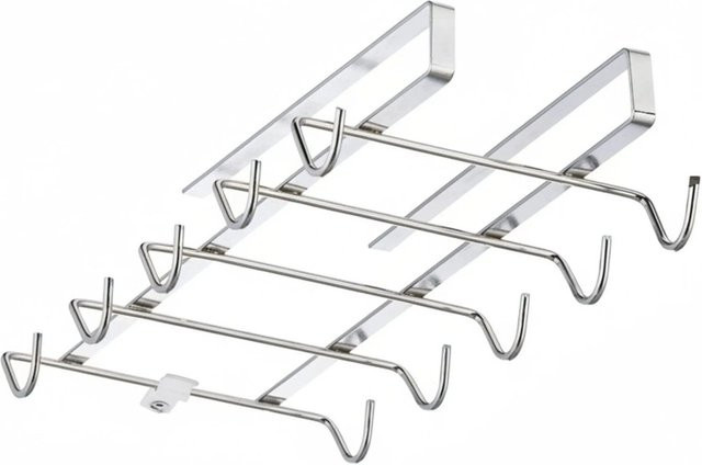 Relaxdays Tassenhalter aus Eisen in Silber, B/T/H: 6 x 14 x 28 cm - Bild 1