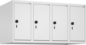 C+P Aufsatzschrank 9016/9016 in Weiß mit 4 Abteilen und Sicherheits-Drehriegel, B/T/H: 100 x 50 x 50 cm - Bild 1