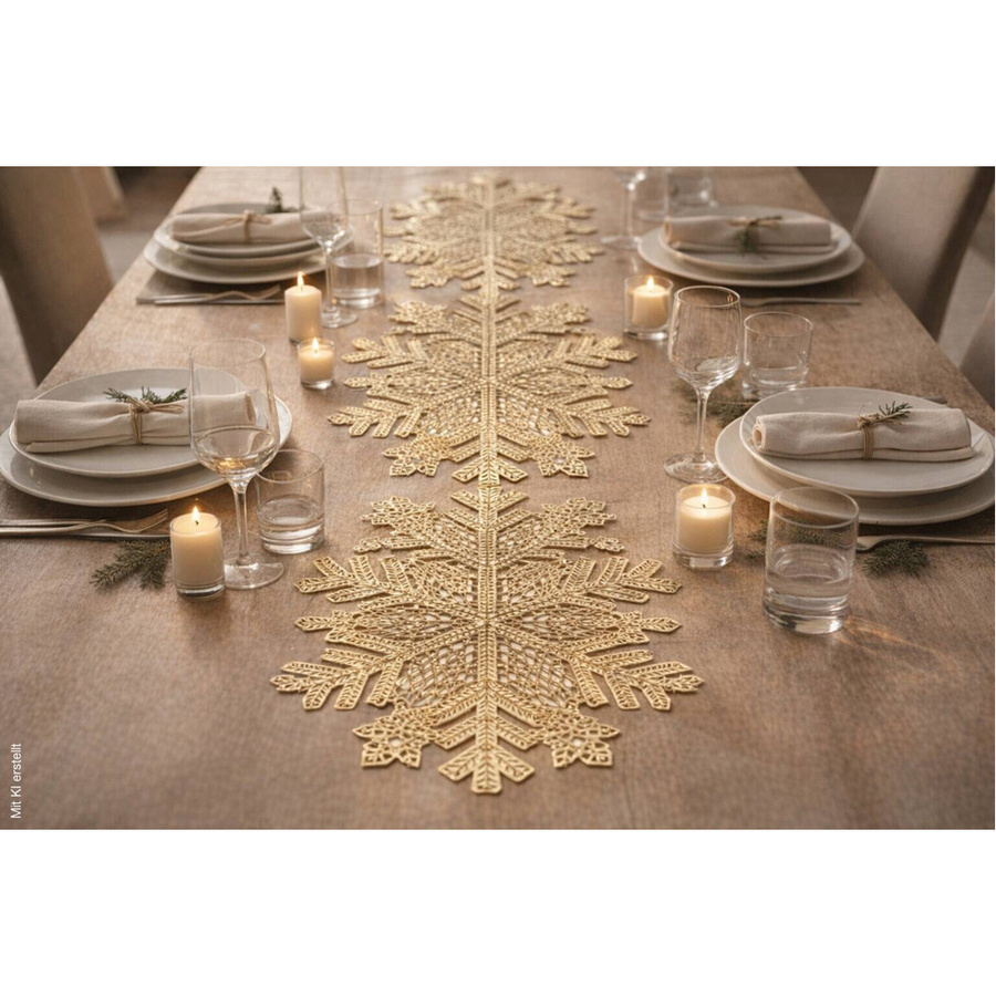 Concord Tischläufer Jacquard in Champagner und Goldbraun B: 35 cm, L: 91 cm - Bild 2