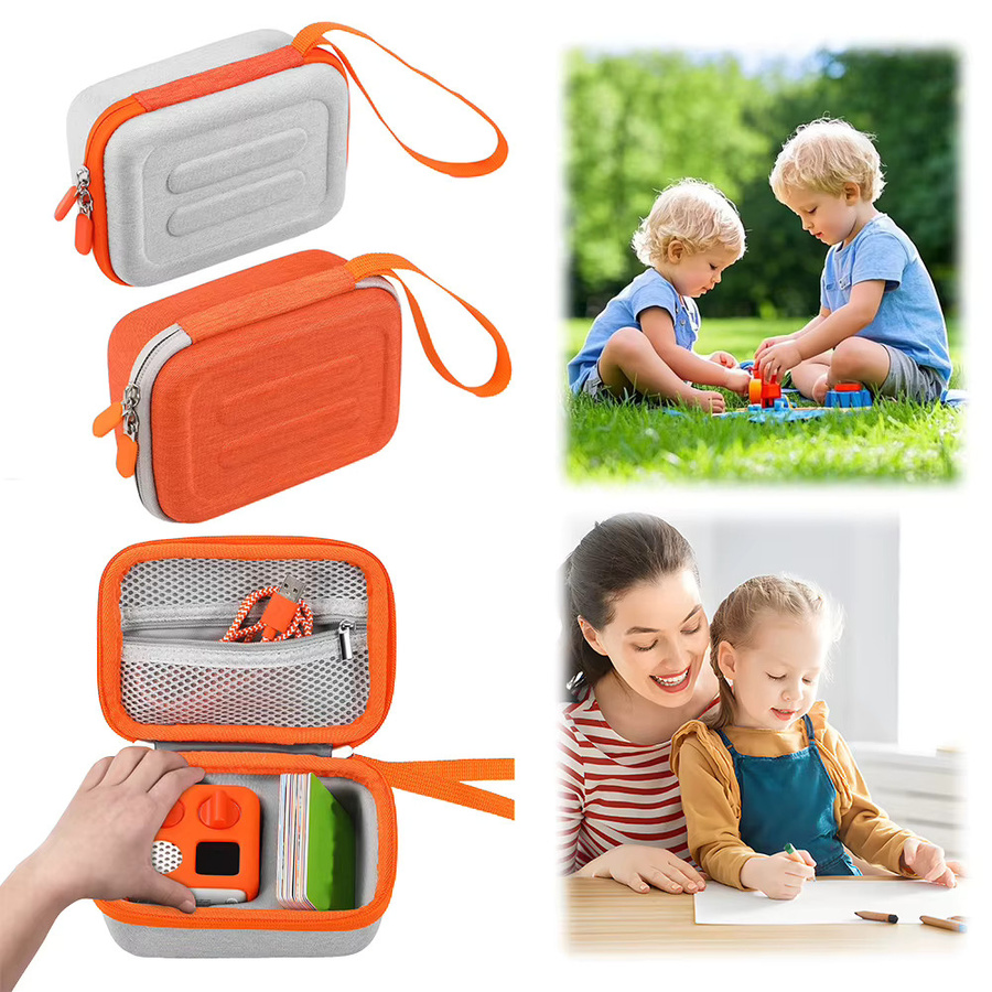Stoßfeste Hartschalen-Tragetasche für Yoto Mini 2024 Edition inklusive Kartenhalter in Orange - Bild 3