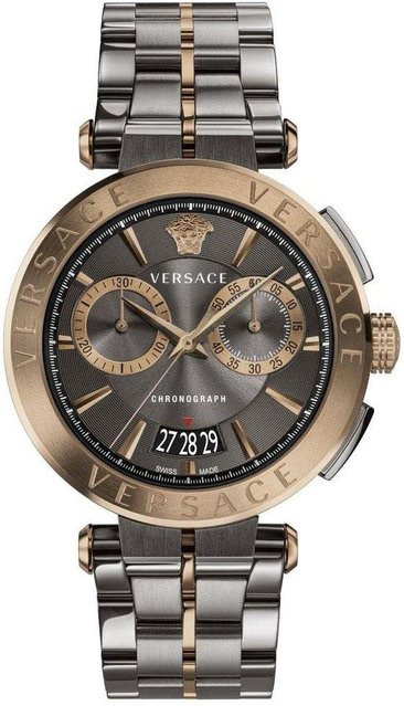 Versace Chronograph, Edelstahl, Quarz, 45 mm, Grau, Herren - Bild 1