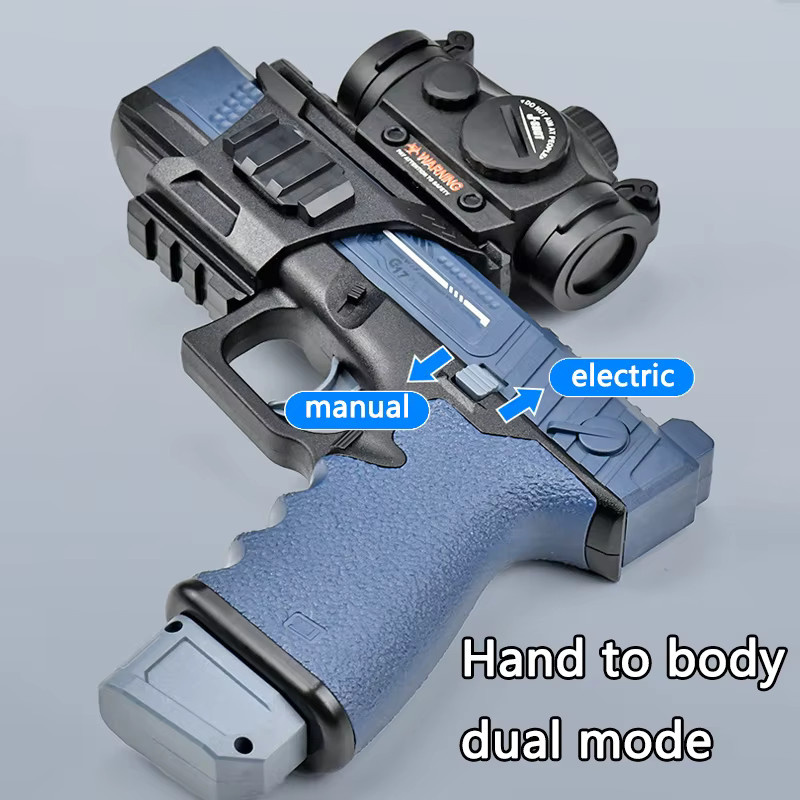 SALT POWER GUN, Manuelle Softbullet-Pistole mit Zielfernrohr, Blau & Schwarz - Bild 2