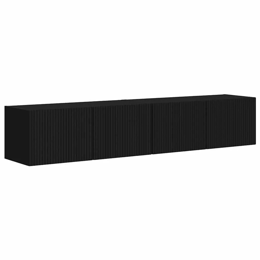 vidaXL TV-Wandschrank Set aus Holzwerkstoff in Schwarz, 2 Stück, B/T/H: 60 x 31 x 29,5 cm - Bild 2