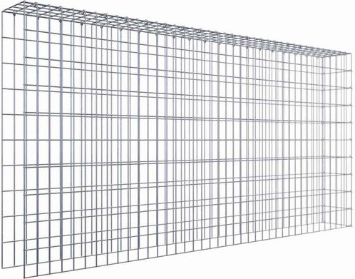 Gabiona C-Ring Anbaukorb Typ 4 aus Stahl in Silbergrau, B/T/H: 100 x 20 x 20 cm, Maschenweite 5 x 10 cm - Bild 1