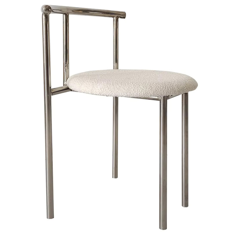 MOMO Home Esszimmerstuhl aus Edelstahl in Weiß mit modernem Nischendesign - Bild 2