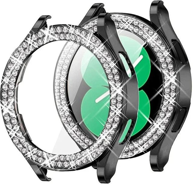 Samsung Schutzhülle für Galaxy Watch 7 6 5 4, Kunststoff, Schwarz, Diamant, Kristall - Bild 1