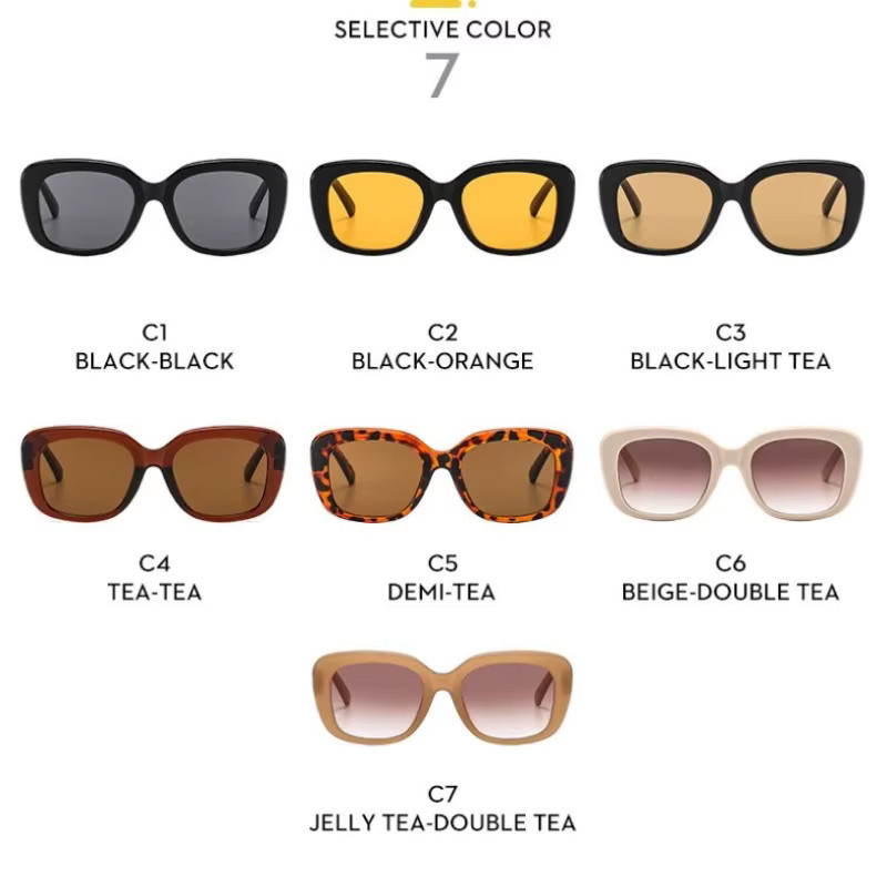 Samjune Sonnenbrille, quadratisch, Vollrand, Kunststoff, schwarz, Damen - Bild 3