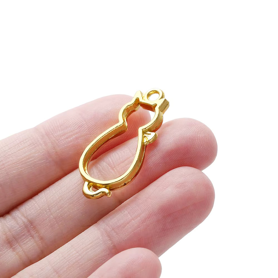 AGCFABS Charms Katze Form, Metall, Gold, Unisex - Bild 3