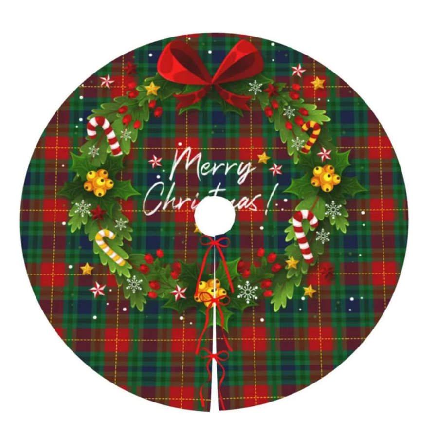 VIKAMA Weihnachtsbaumrock in klassischem rot-weiß kariertem Design, Textil-Dekoration für deinen Weihnachtsbaum, Mehrfarbig - Bild 1