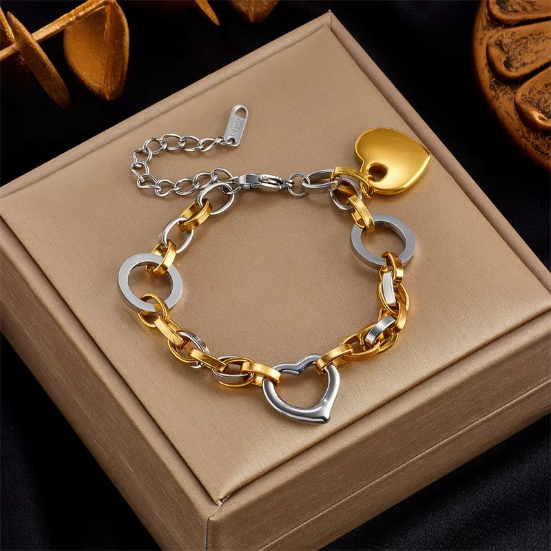 DIEYURO Armband, Edelstahl, Gold, Herz Schmetterling, Damen - Bild 2