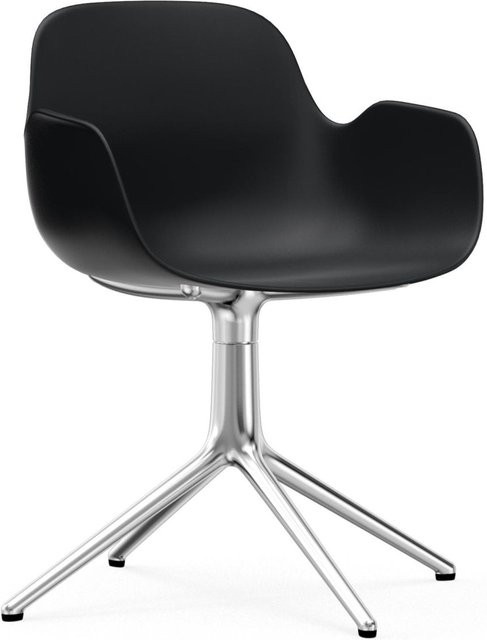 Normann Copenhagen Form Drehsessel in Schwarz mit Armlehnen und Metallgestell - Bild 1