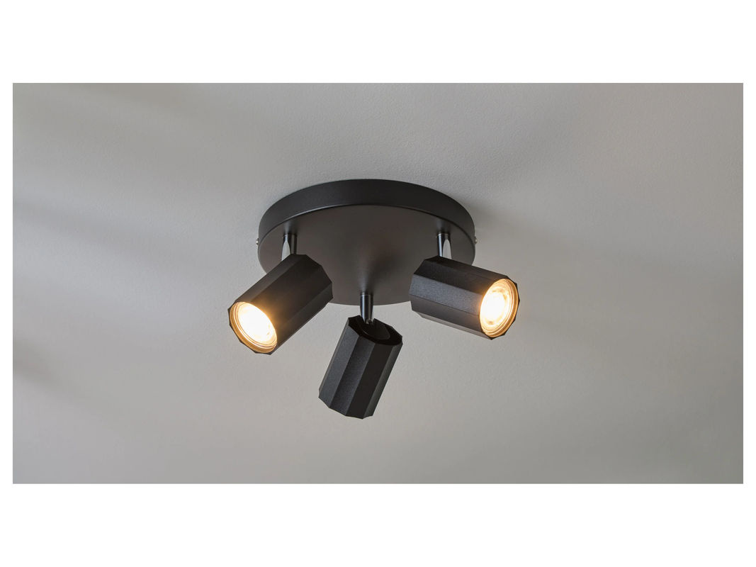 LIVARNO HOME Deckenstrahler Schienenleuchte mit 3 neigbaren und schwenkbaren LED-Spots in Mattschwarz - Bild 2