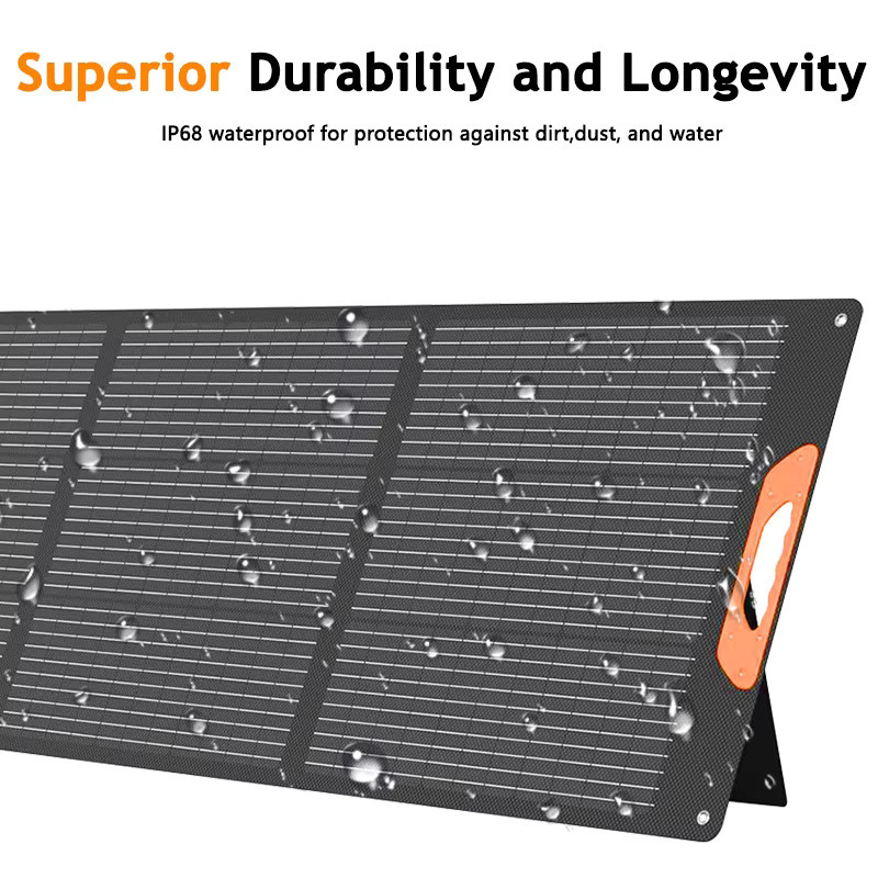 CHUBAN Tragbares Solarpanel 200W in Schwarz mit Solarkabel für Powerstation und Camping - Bild 5