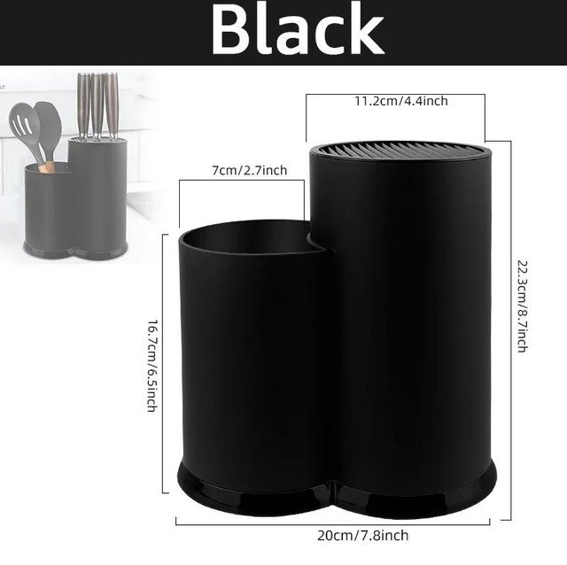 Multifunktionaler Messerhalter und Utensilienständer von Yiran Furniture mit Abtropffläche für Besteck in Schwarz - Bild 1