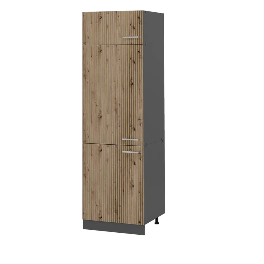 Vicco R-Line Kühlumbauschrank Hochschrank für die Küche in Artisan-Eiche und Anthrazit, B/T/H: 60 x 57,2 x 207 cm - Bild 2