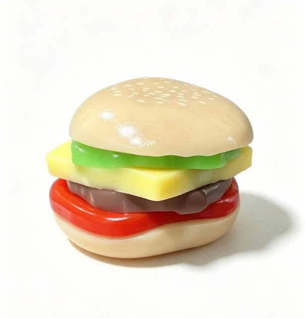 Hamburger Quetschspielzeug, Weicher Burger Knetball, Stressabbau Fidget Entlüftungsspielzeug, Sensorisches Spielzeug - Bild 1