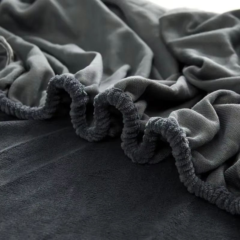 WASART Spannbettlaken aus Flanell in Grau, Winterwarmer Matratzenschoner für King-Size-Doppelbetten, B/T: 140 x 200 cm - Bild 3