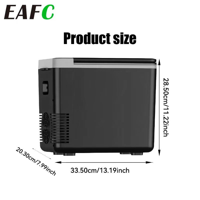 EAFC 3-in-1 Tragbarer Mini-Kühlschrank 10L in Schwarz für Auto und Zuhause mit Kühl- und Wärmefunktion, B/T/H: 28,5 x 33,5 x 28,5 cm - Bild 6