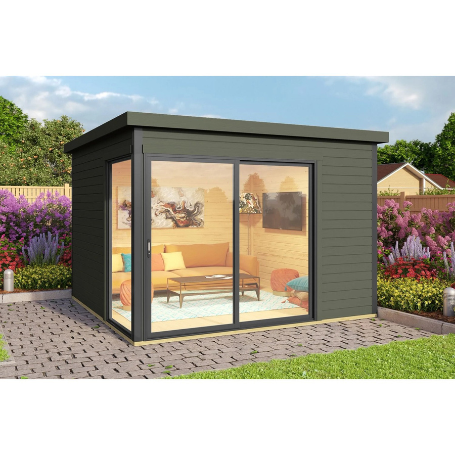 Lasita Gartenhaus Domeo in Grau-Grün mit Doppelverglasung und verstärktem Rahmen, B/T: 300 x 300 cm - Bild 2