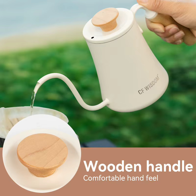 CF Wisdom Japanischer Wasserkocher mit Schwanenhals-Design in Weiß für präzises Aufgießen von Tee und Kaffee - Bild 5