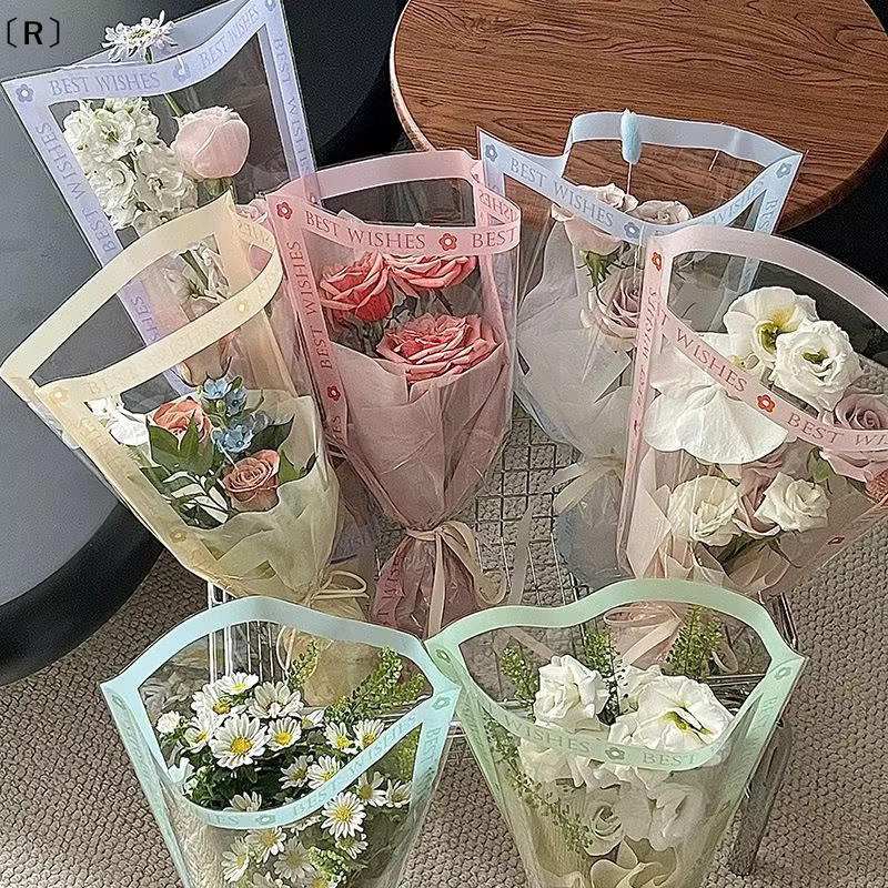 Perofr Omvor 50 Stück transparente Zellophan-Geschenktüten für Blumensträuße zur Verpackung bei Hochzeiten, Geburtstagen oder Partys - Bild 3