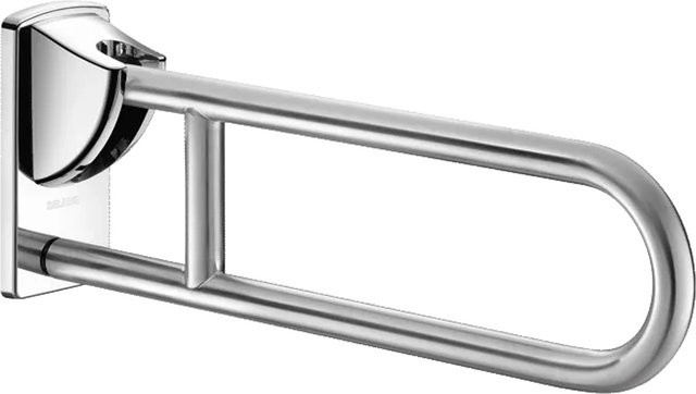 Delabie Stützklappgriff aus Edelstahl in Silber, Durchmesser: 32 mm, Länge: 650 mm - Bild 1