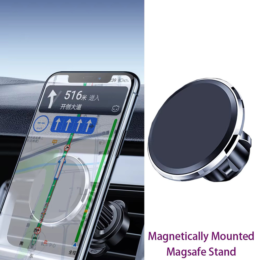 Magnetischer Autotelefonhalter mit kabellosem Laden für BMW 5er 5GT F07 2010–2017, Farbe: Schwarz - Bild 4