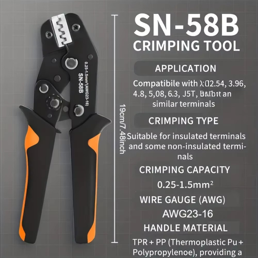 600-teiliges Ratschen-Crimpwerkzeug-Set SN-58B für AWG 23-16 und 0,25-1,5mm² inklusive 300 Isolierhülsen und 300 Spulen - Bild 6