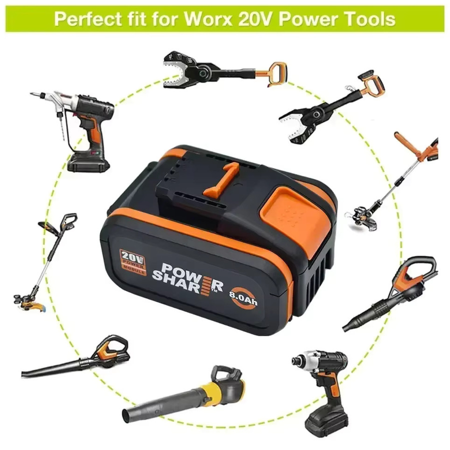 Worx 20 V Lithium-Ionen Akku 8,0 Ah für Elektro- und Gartengeräte - Bild 5
