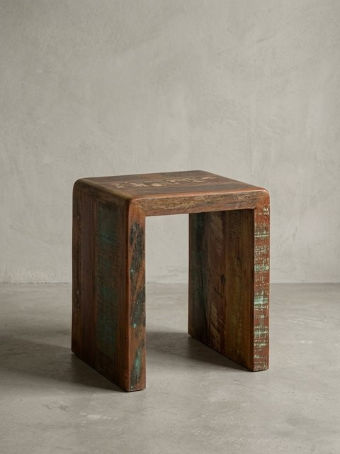 Beistelltisch KADIMA DESIGN aus Massivholz in Braun im Shabby Chic Stil, B/T/H: 45 x 40 x 55 cm - Bild 1