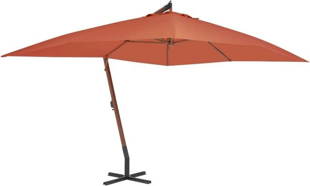 vidaXL Ampelschirm mit Holz-Mast in Terrakotta, B/T: 400 x 300 cm - Bild 1