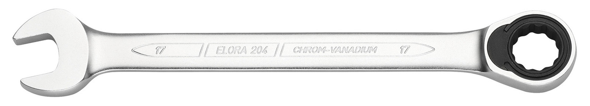 Elora Maulschlüssel mit Ringratsche 204A-5 8 in Silber - Bild 1