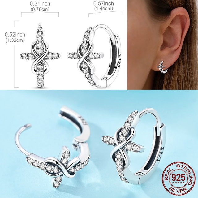Creolen 925 Silber, Zirkonia, Damen - Bild 1