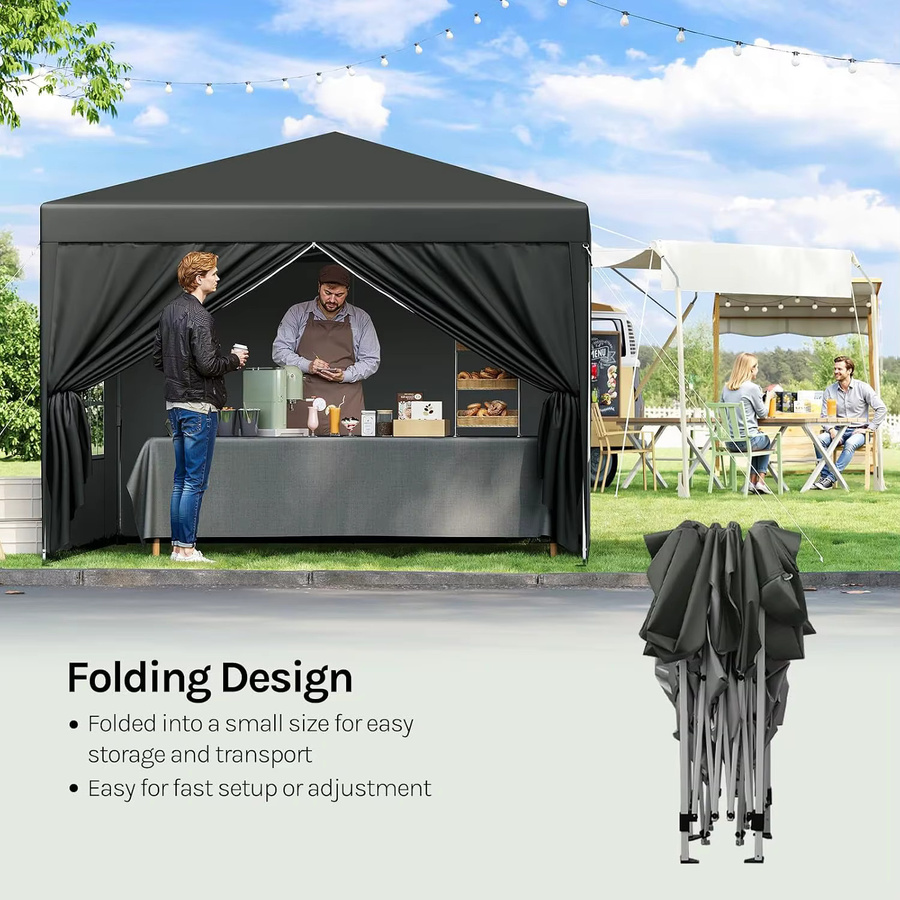 WOLTU Pavillon beige, faltbares Gartenzelt mit UV-Sonnenschutz und wasserdichter Überdachung, B/T/H: 300 x 300 x 258 cm - Bild 5