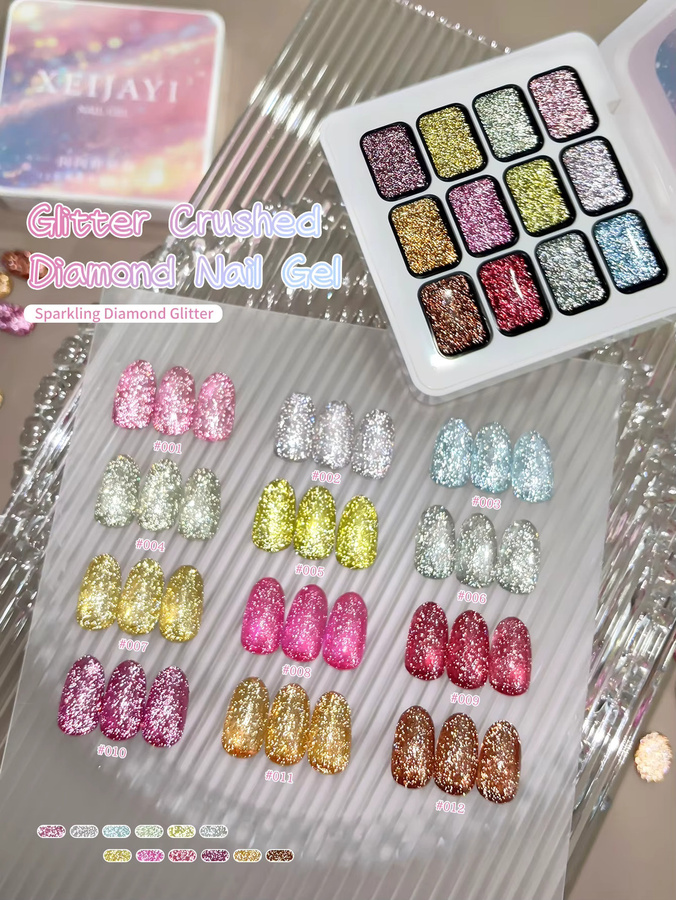 XEIJAYI Glitzer-Knetgel, 12 Farben, schimmernd, Damen - Bild 2