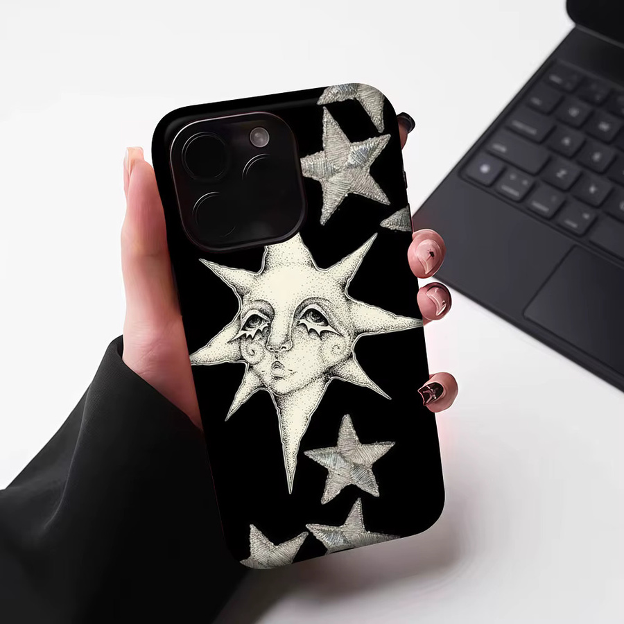 Aurbe Matte 2-in-1 MagSafe Hülle mit Schutzfilm für iPhone 17 16 15 14 Plus Pro Max, Stoßfeste Hartschale, Celestial Noir Schwarz - Bild 6