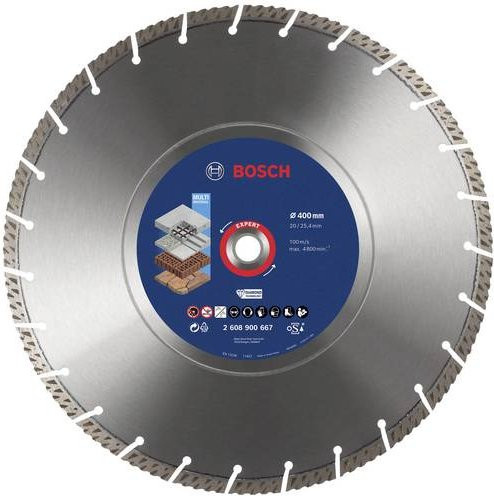Bosch EXPERT MultiMaterial Diamanttrennscheibe für Beton und Stein, Durchmesser: 400 mm, Bohrungs-Ø: 25,4 mm - Bild 1