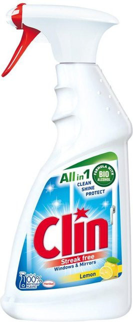 Clin Flüssigspray zur Reinigung von Glas und Spiegeln Zitrone Weiß 500ml - Bild 1