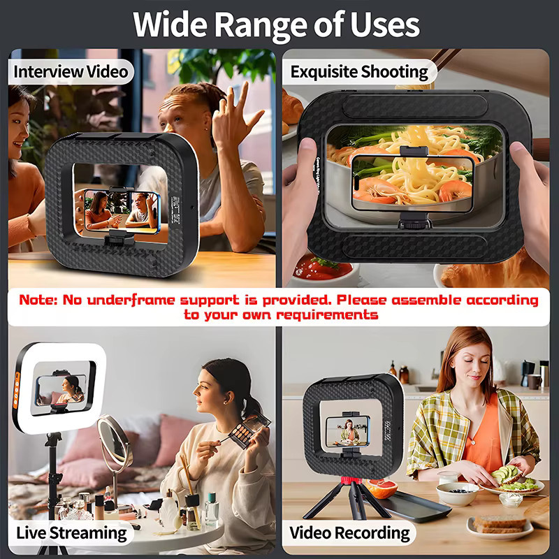 Roreta Handheld-Ring-LED-Licht in Schwarz, wiederaufladbar und tragbar für Livestreaming, Fotografie und Selfie-Aufnahmen - Bild 2