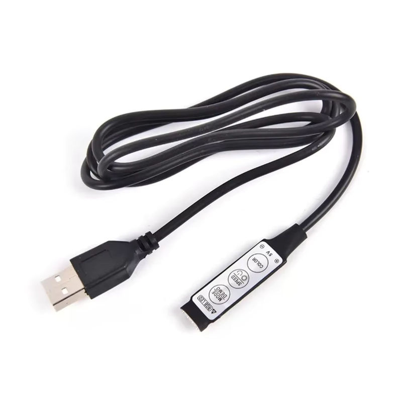 RGB-Controller mit 3 Tasten und USB-Anschluss für 5V 5050 2835 LED-Streifen, 1 m Anschlusskabel für TV-Hintergrundbeleuchtung, dimmbar, Multicolor - Bild 6