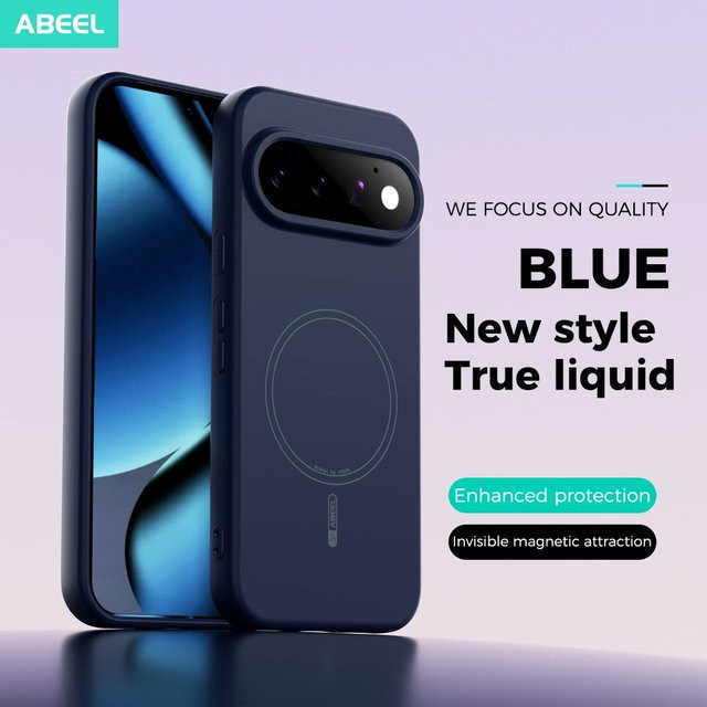 Magnetische Flüssigsilikon Handyhülle mit Kameraschutz für Google Pixel 10A in Blue und Purple - Bild 1