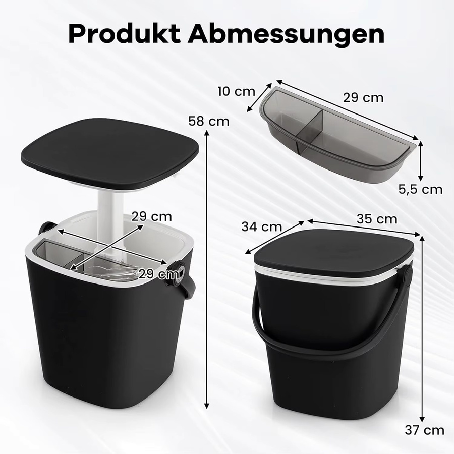 GOFLAME 3-in-1 Tragbarer Beistelltisch mit 15 L Kühlbox, Hebebarer Platte, Flaschenöffner und Herausnehmbarem Regal in Schwarz oder Blau - Bild 6