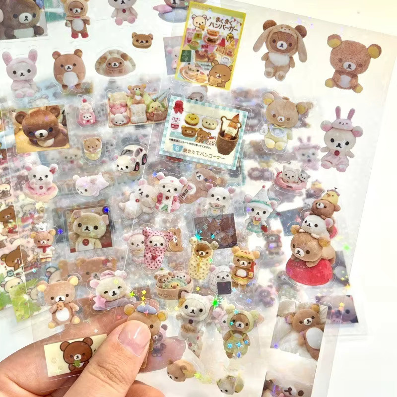 TAKARA TOMY Rilakkuma Aufkleber, 5-teiliges Set, glänzend, wasserfest - Bild 2