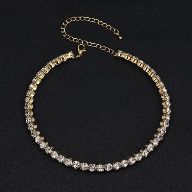 Halskette Strass, Gold, Damen - Bild 1