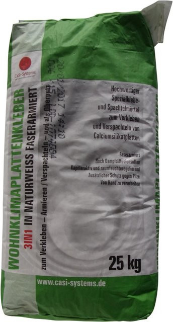 CaSi Wohnklimaplattenkleber 3in1 Naturweiß 25 kg - Bild 1